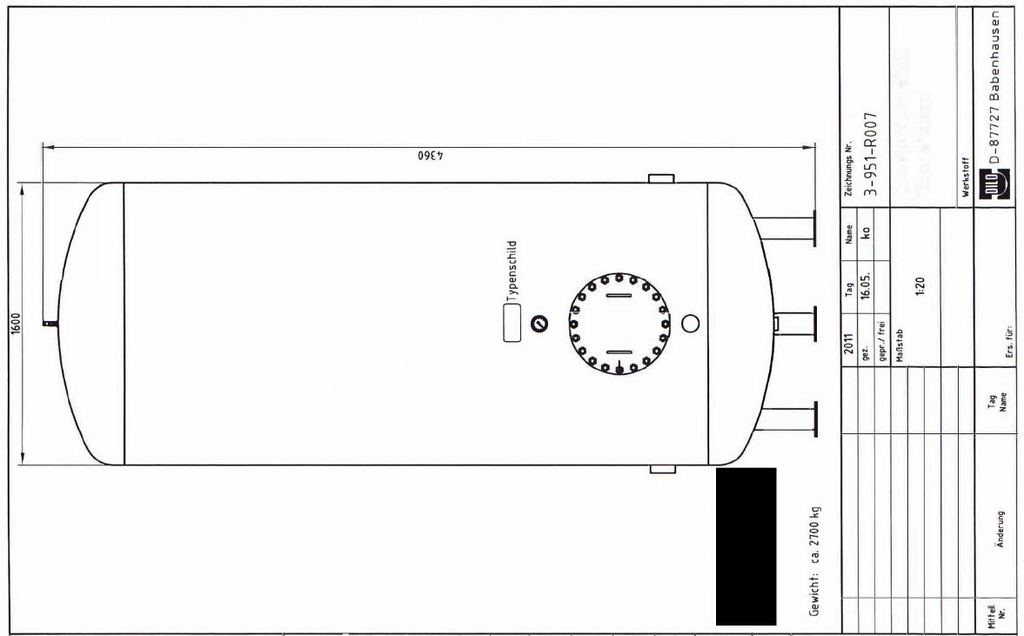 SF6 Dilo vertical storage tank