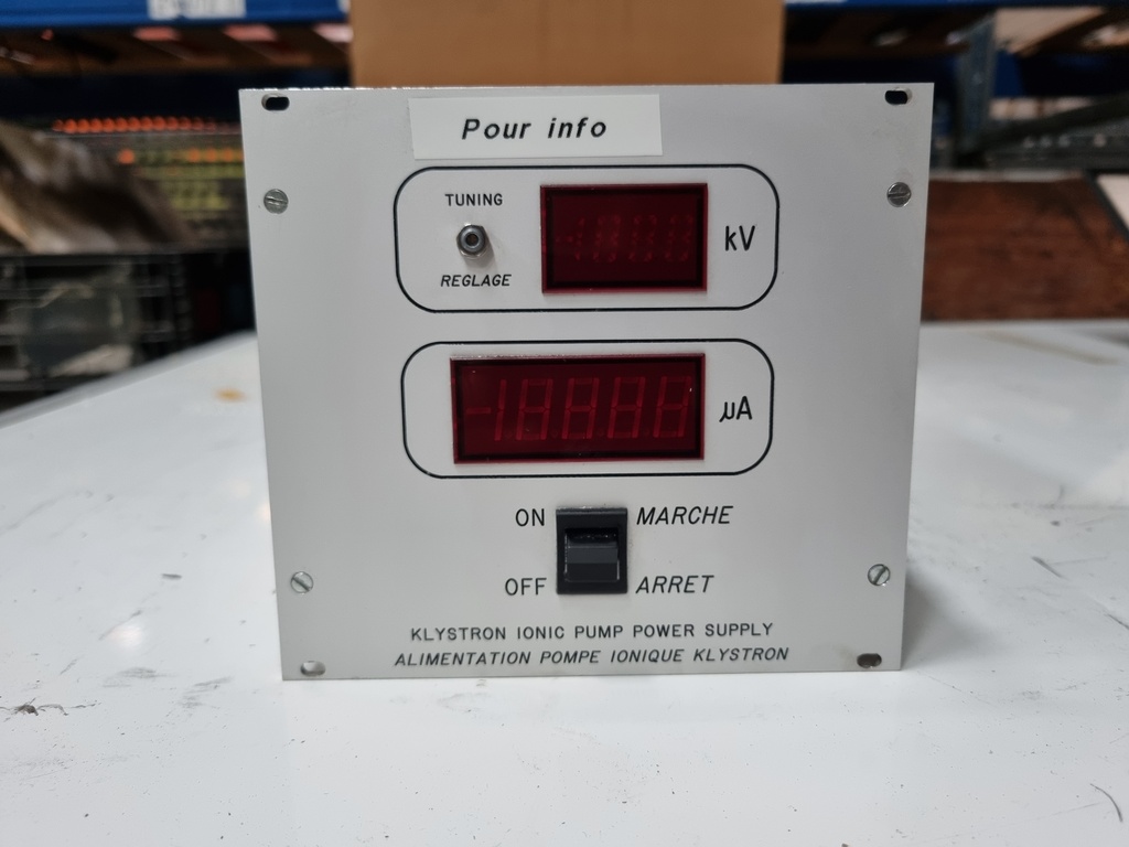 Klystron ionic pump power supply